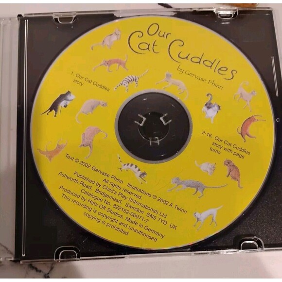 Vintage Child's Play Our Cat Cuddles Finger Puppets, CD Storybook 8 pc set lion - Picture 2 of 7